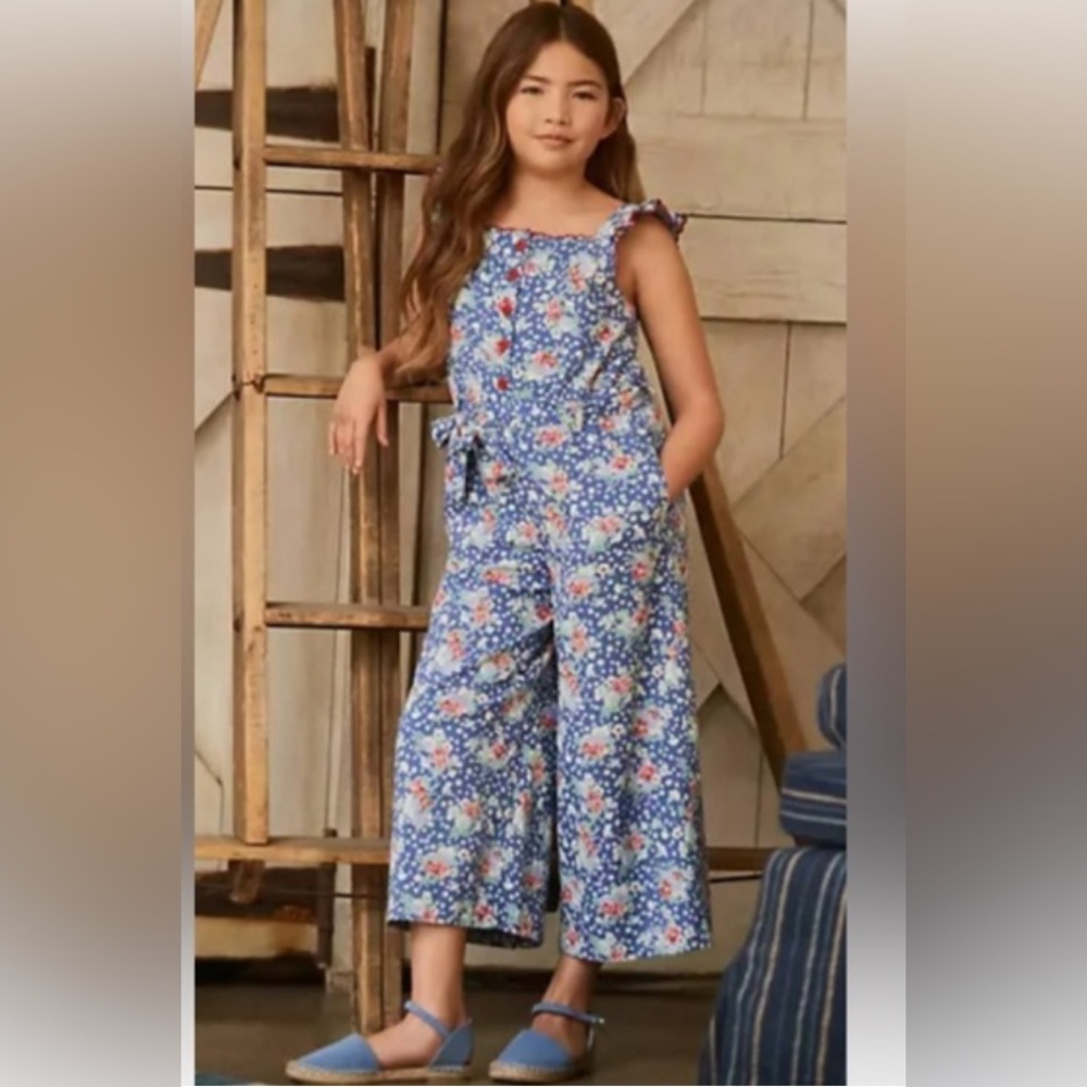 NWT Polo Ralph Lauren Girl's Floral Print Poplin Jumpsuit Codie Floral Size 10